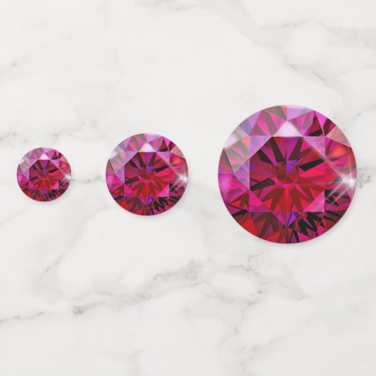 Eleganter Ruby Gemstone Party Table Konfetti (Vorderseiten)