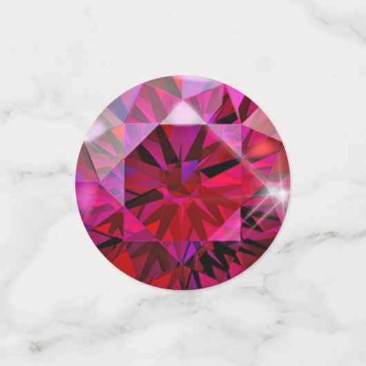 Eleganter Ruby Gemstone Party Table Konfetti (Klein Vorderseite)