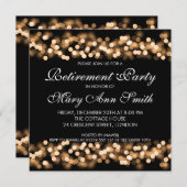 Eleganter Ruhestands-Party-Goldhollywood-Zauber Einladung (Vorne/Hinten)