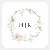 Eleganter Rundaufkleber für die Flora und Fauna Quadratischer Aufkleber (Vorderseite)