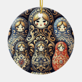 Eleganter russischer Puppenschmuck Keramik Ornament
