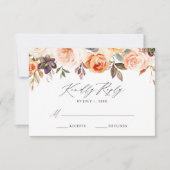 Eleganter Rustic Fall Floral Wedding RSVP Karte (Vorderseite)