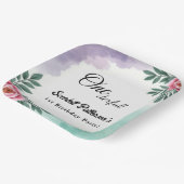 Eleganter Rustikaler Aquarell Floral Boho 1. Gebur Pappteller (Gewinkelt)