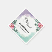 Eleganter Rustikaler Aquarell Floral Boho 1. Gebur Serviette (Ecke)