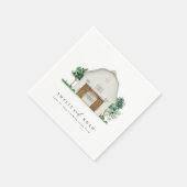 Eleganter Rustikaler Barn Wedding Cocktail Napkins Serviette (Ecke)