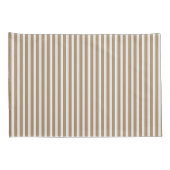 Eleganter Rustikaler Beige Brown French Stripe Kissenbezug (Rückseite-Rechts)