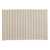 Eleganter Rustikaler Beige Brown French Stripe Kissenbezug (Vorderseite-Rechts)