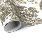 Eleganter, rustikaler Beige-Wald-Tiere Toile Geschenkpapier (Rolleneckpunkt)