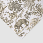 Eleganter, rustikaler Beige-Wald-Tiere Toile Seidenpapier (Detail)
