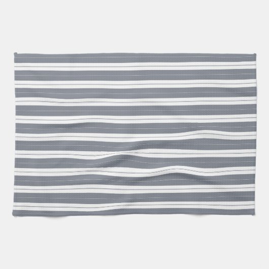 Eleganter Rustikaler Blauer Streifen Geschirrtuch (Horizontal)