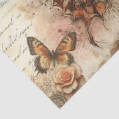 Eleganter Rustikaler Blumen- & Spitzen-Vintage-Dec Seidenpapier (Detail)