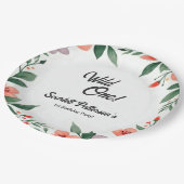 Eleganter Rustikaler Blumengarten Sommer 1. Geburt Pappteller (Schrägansicht)