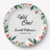 Eleganter Rustikaler Blumengarten Sommer 1. Geburt Pappteller (Vorderseite)