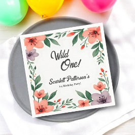 Eleganter Rustikaler Blumengarten Sommer 1. Geburt Serviette