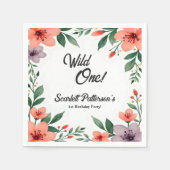 Eleganter Rustikaler Blumengarten Sommer 1. Geburt Serviette (Vorderseite)