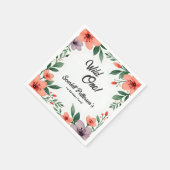 Eleganter Rustikaler Blumengarten Sommer 1. Geburt Serviette (Ecke)