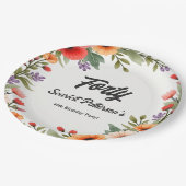 Eleganter Rustikaler Blumengarten Sommer 40. Gebur Pappteller (Schrägansicht)