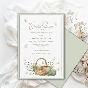 Eleganter Rustikaler Blumenstrauß Brautparty Einladung