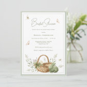 Eleganter Rustikaler Blumenstrauß Brautparty Einladung (Stehend Vorderseite)
