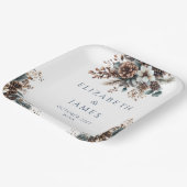 Eleganter Rustikaler Blumenwald Pinecones Hochzeit Pappteller (Gewinkelt)