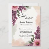 Eleganter Rustikaler Boho Wasserfarbenflora 1. Geb Einladung (Vorderseite)