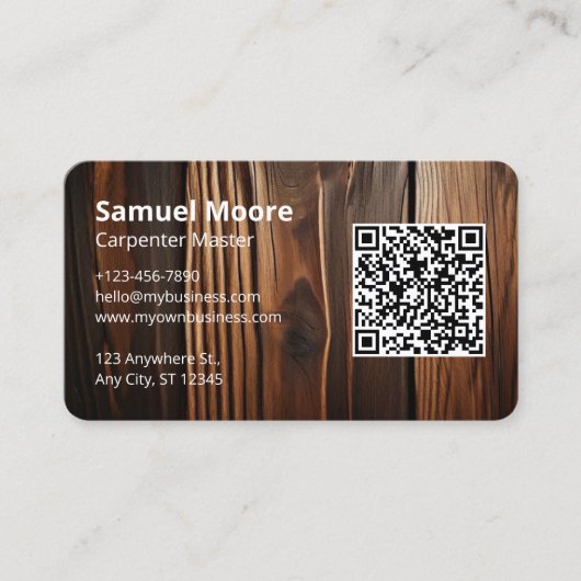 Eleganter rustikaler Carpenter Visitenkarte (Vorderseite)