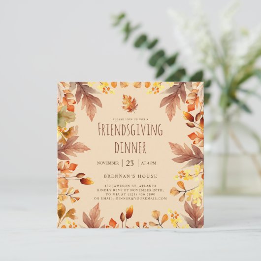 Eleganter Rustikaler Erntedank Freundliches Abende Einladung (Stehend Vorderseite)