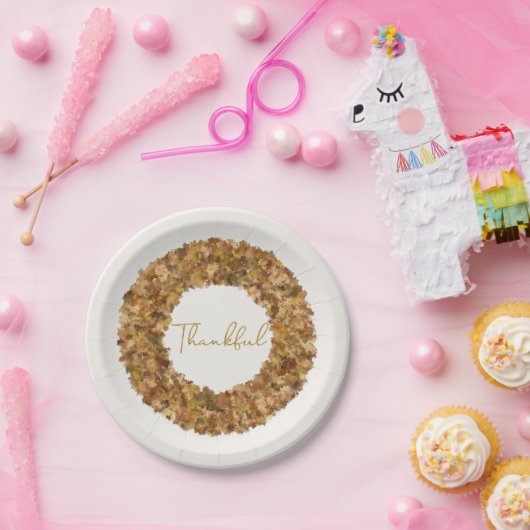 Eleganter Rustikaler Erntedank Herbstreben Pappteller (Party)