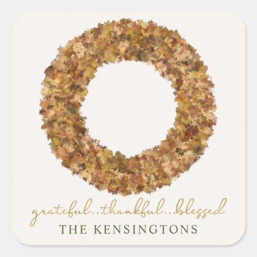 Eleganter Rustikaler Erntedank Herbstreben Quadratischer Aufkleber (Vorderseite)