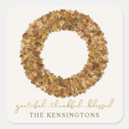 Eleganter Rustikaler Erntedank Herbstreben Quadratischer Aufkleber