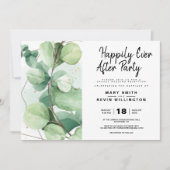 Eleganter rustikaler Eukalyptus glücklich immer na Einladung (Vorderseite)