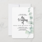 Eleganter rustikaler Eukalyptus Verlasse Grüne Hoc Einladung (Vorderseite)