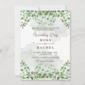 Eleganter rustikaler Eukalyptus Verlasse Grüne Hoc Einladung (Vorderseite)