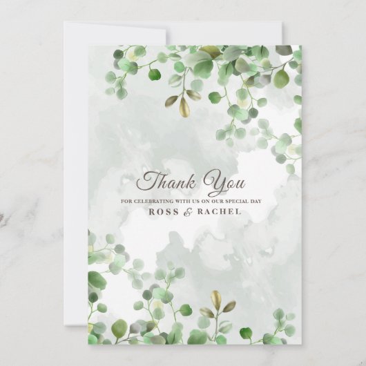 Eleganter rustikaler Eukalyptus Verlasse Grüne Hoc Einladung (Rückseite)