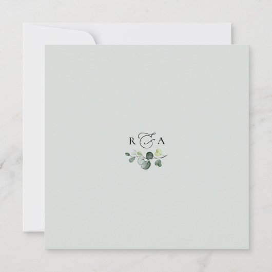 Eleganter rustikaler Eukalyptus Verlasse Grüne Hoc Einladung (Rückseite)