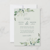 Eleganter rustikaler Eukalyptus Verlasse Grüne Hoc Einladung (Vorderseite)