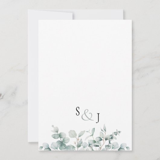 Eleganter rustikaler Eukalyptus Verlasse Grüne Hoc Einladung (Rückseite)
