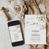 Eleganter rustikaler Eukalyptus Verlasse Grüne Hoc Einladung