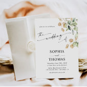 Eleganter rustikaler Eukalyptus Verlasse Grüne Hoc Einladung