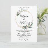 Eleganter rustikaler Eukalyptus Verlasse Grüne Hoc Einladung (Stehend Vorderseite)