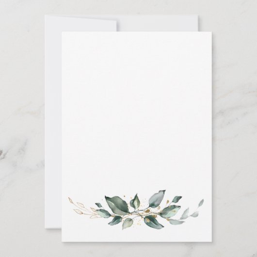 Eleganter rustikaler Eukalyptus Verlasse Grüne Hoc Einladung (Rückseite)