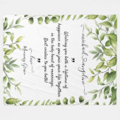Eleganter rustikaler Eukalyptus Verlasse Grüne Hoc Fleecedecke (Vorderseite (Horizontal))
