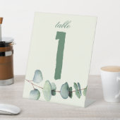 Eleganter rustikaler Eukalyptus Verlasst Grüntisch Sockelschild (In SItu)