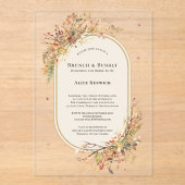 Eleganter Rustikaler Fall Beige Bridal Brunch Acryleinladungen (Vorderseite)