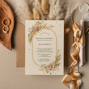 Eleganter Rustikaler Fall Beige Hochzeit Bridal Br Einladung
