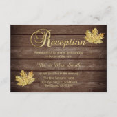 Eleganter Rustikaler Fall Country Wedding Empfang Begleitkarte (Vorderseite)