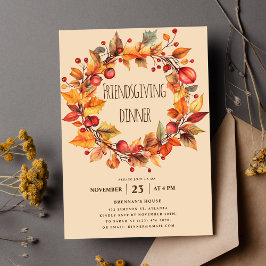 Eleganter Rustikaler Fall Erntedank Freundlichkeit Einladung