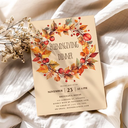 Eleganter Rustikaler Fall Erntedank Freundlichkeit Einladung