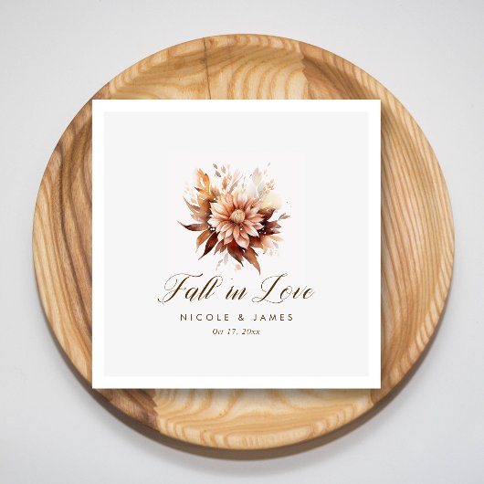 Eleganter Rustikaler Fall in Liebe Kalligraphie Ho Serviette