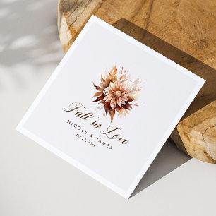 Eleganter Rustikaler Fall in Liebe Kalligraphie Ho Serviette